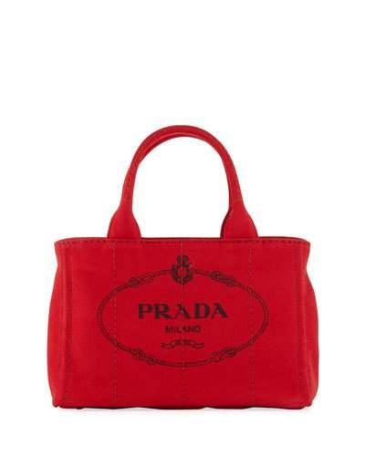 Fabric Logo Stitch Satchel Bag, Red
