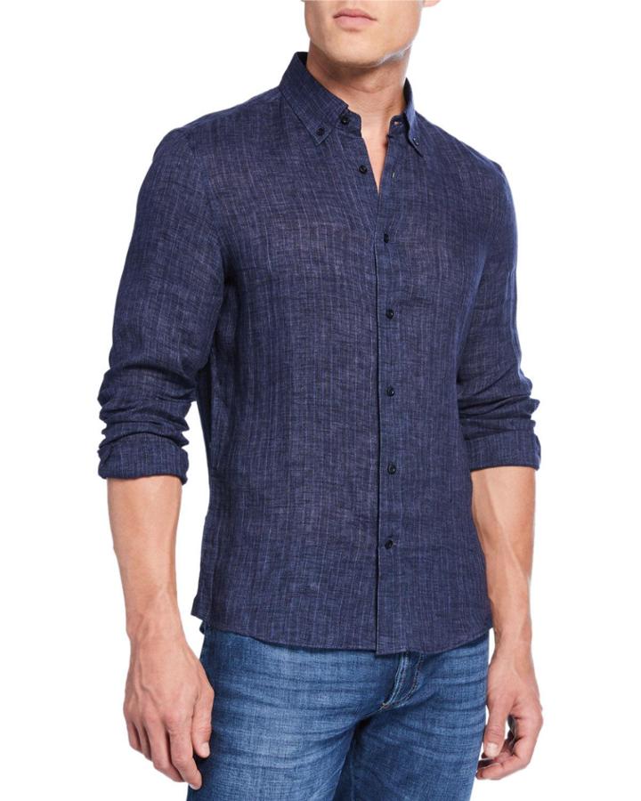 Men's Striped Linen Leisure