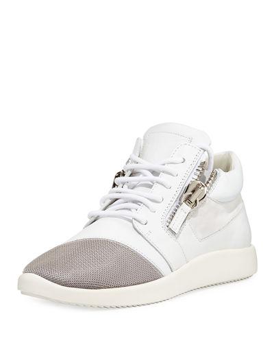 Dual-zip Leather High-top