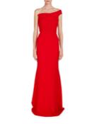 Lockton One-shoulder Crepe Gown