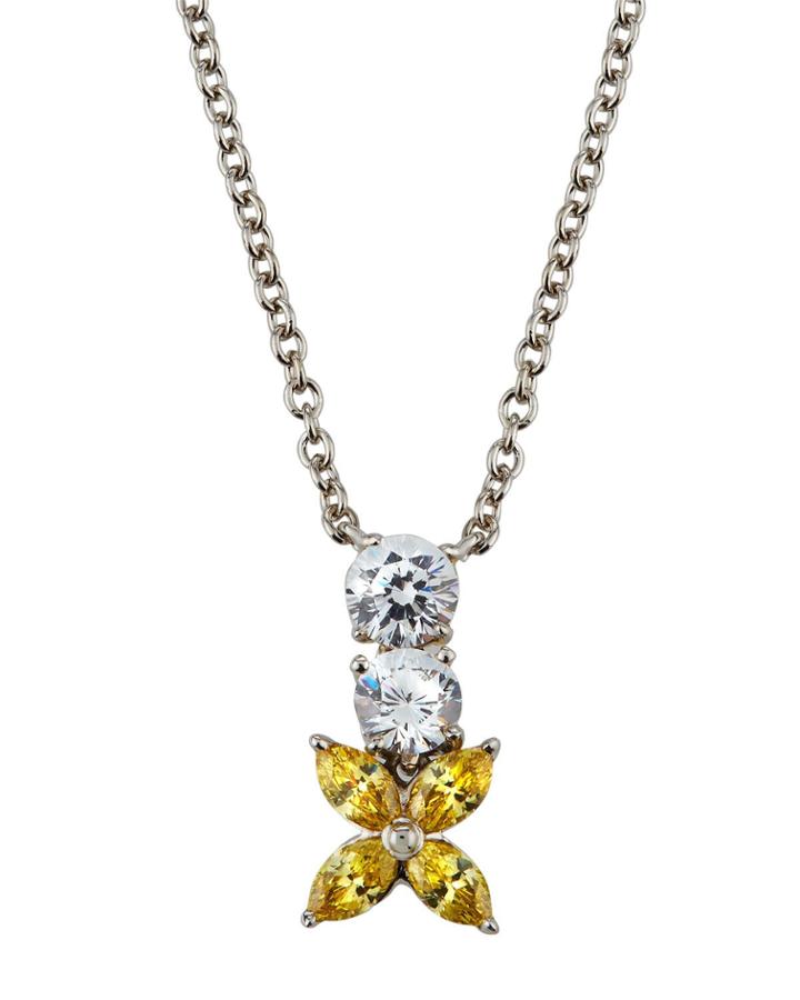 Marquise Cubic Zirconia Pendant Necklace, Yellow