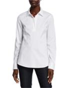 Long-sleeve Italian Stretch-cotton Blouse