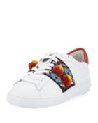 Papou Beaded Leather Low-top