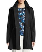 Buckle-front Wool Fit & Flare Coat