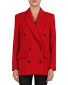 Crossover Double-breasted Wool-blend Jacket