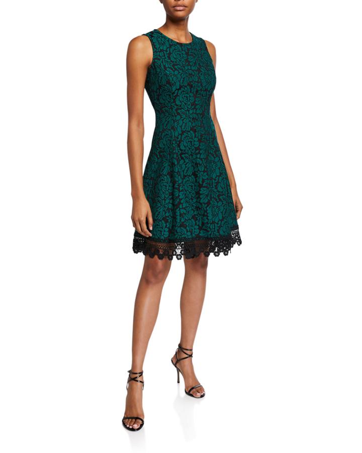 Floral Lace Fit-&-flare Dress