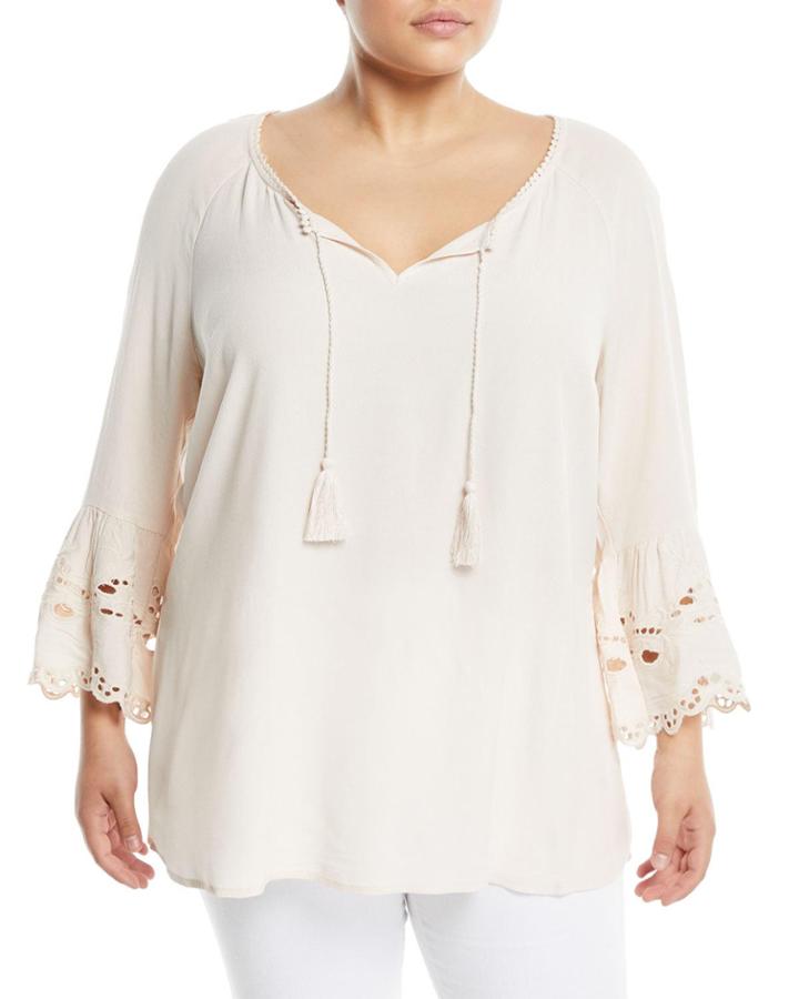 On A Whim Crochet-sleeve Blouse,