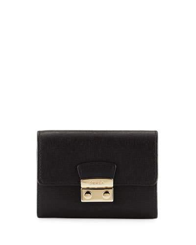 Julia Saffiano Card Case, Black