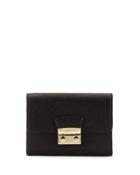 Julia Saffiano Card Case, Black
