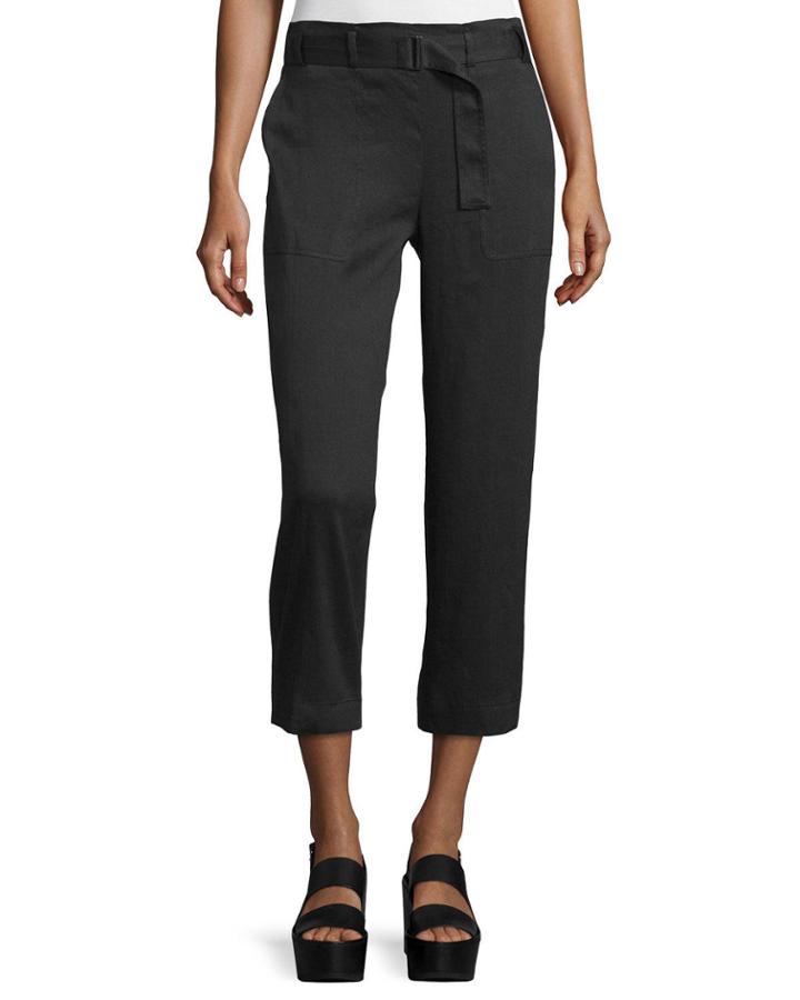 Linen-blend Belted Culottes