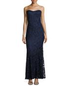 Strapless Lace Mermaid Gown W/