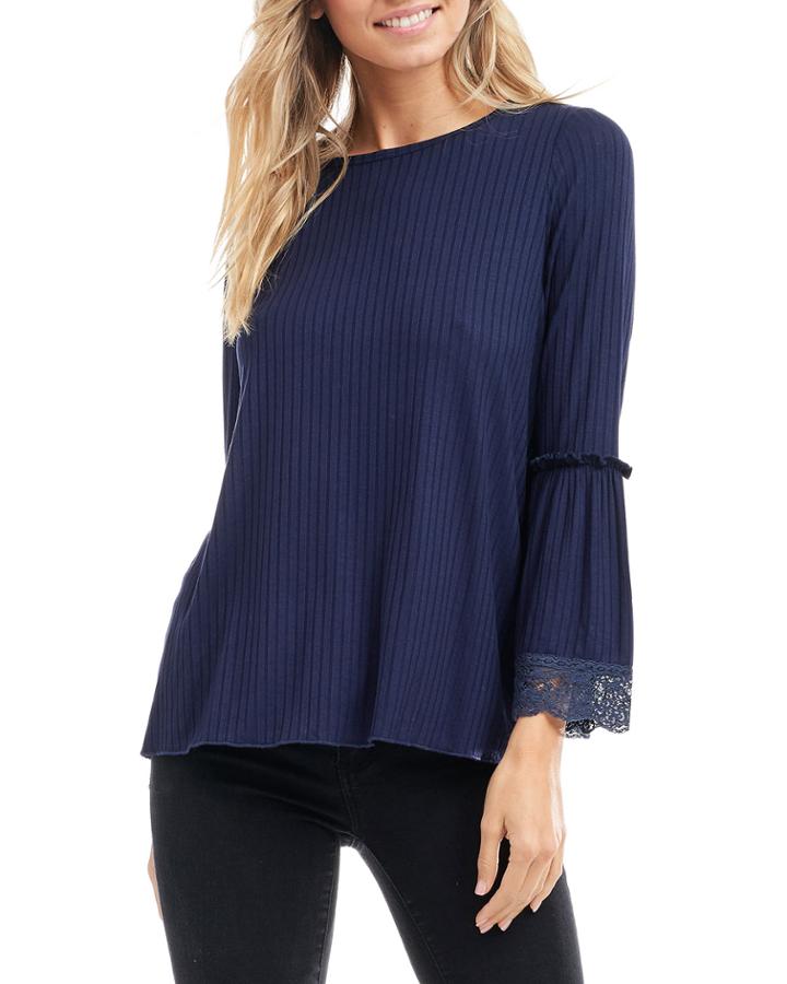 Ribbed Top With Crochet Detail