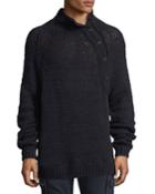 Open-knit Mock-neck