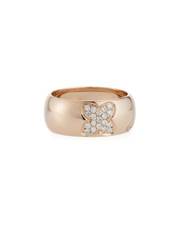 18k Rose Gold Diamond Clover Ring,