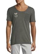 Men's Military Patchwork Crewneck Tee