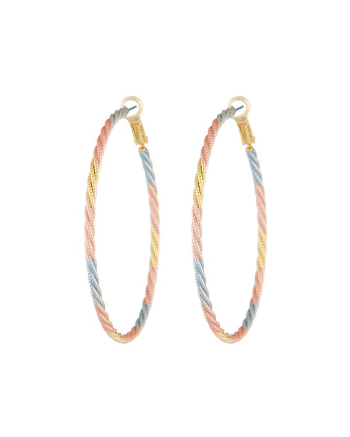 Tricolor Twisted Hoop Earrings
