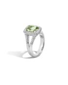 Classic Chain Green Amethyst & Diamond Pave Ring,
