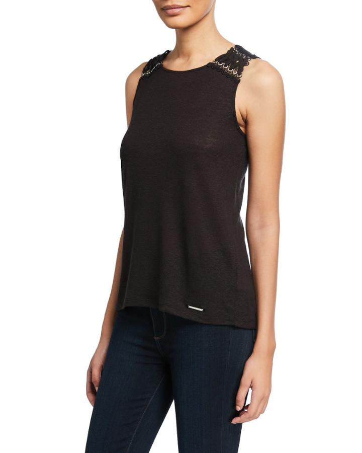 Lace-up Shoulder Tank Top