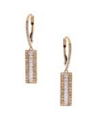 14k Diamond-baguette Drop Earrings