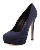 Lilli Suede Platform Pump, Navy