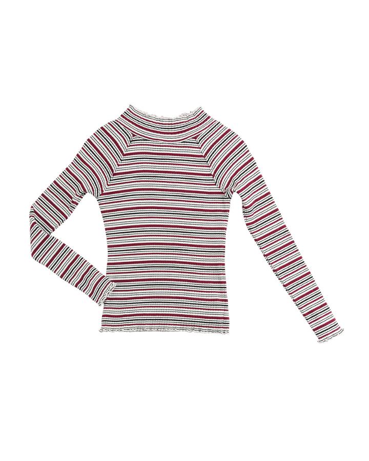 Adalynn Long-sleeve Stripe Ribbed Top,