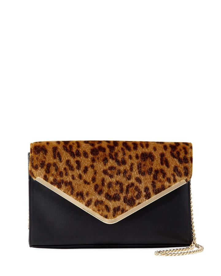 Leopard-print Crossbody Clutch Bag