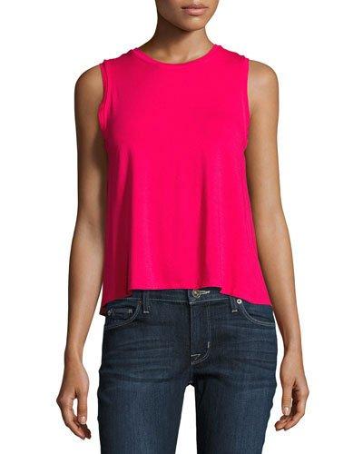 Sleeveless Twist-back Tank, Pink