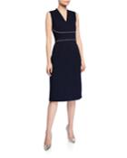 Geri V-neck Sleeveless Dress W/ Contrast Piping