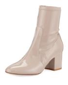Patent Leather Block-heel Booties