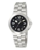 Automatic Watch W/ Bracelet Strap, Black/silvertone