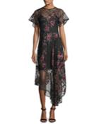 Flamenco Floral Silk Illusion Frock