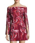 Allure Long-sleeve Dress, Red