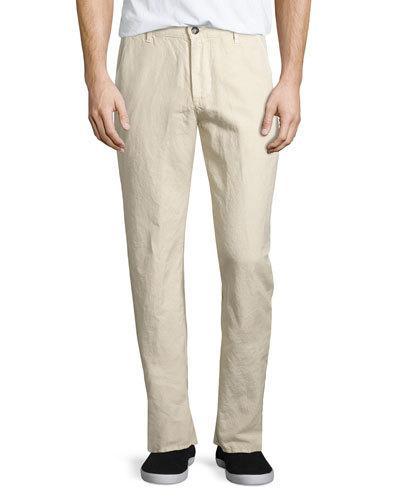 The Wanderer Slim-fit Linen-blend Trousers, Sulfur Pale