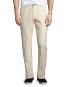 The Wanderer Slim-fit Linen-blend Trousers, Sulfur Pale