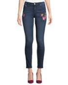 Curvy-fit Floral Embroidered Jeans