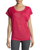 Camryn Keyhole Tee, Pink Goji