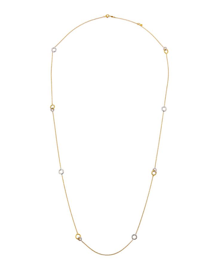 Large Hoopla Diamond Pave Station Necklace