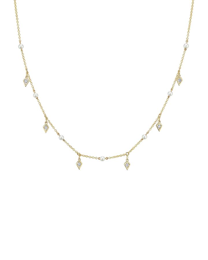 Diamond And Pearl Shaker Necklace