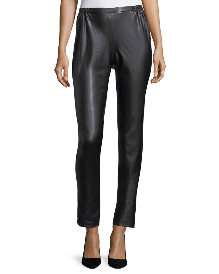 Bi-stretch Faux-leather Pants