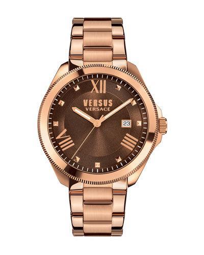 Elmont Round 40mm Women's Bracelet Watch, Rose/brown