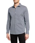 Men's Long-sleeve Dot Swirl-print