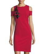 Embroidered Cold-shoulder