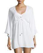 Top W Bell Slv Tie On V-nk