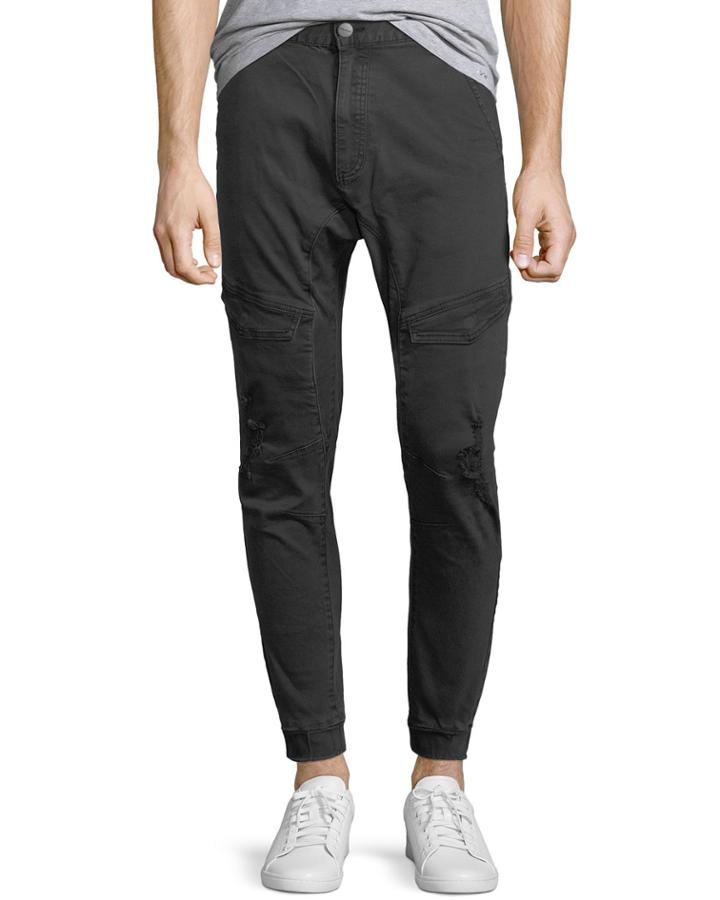 Distressed Tapered Flight Pants
