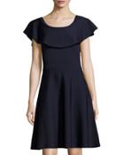 Ruffle-trim Fit-and-flare Dress