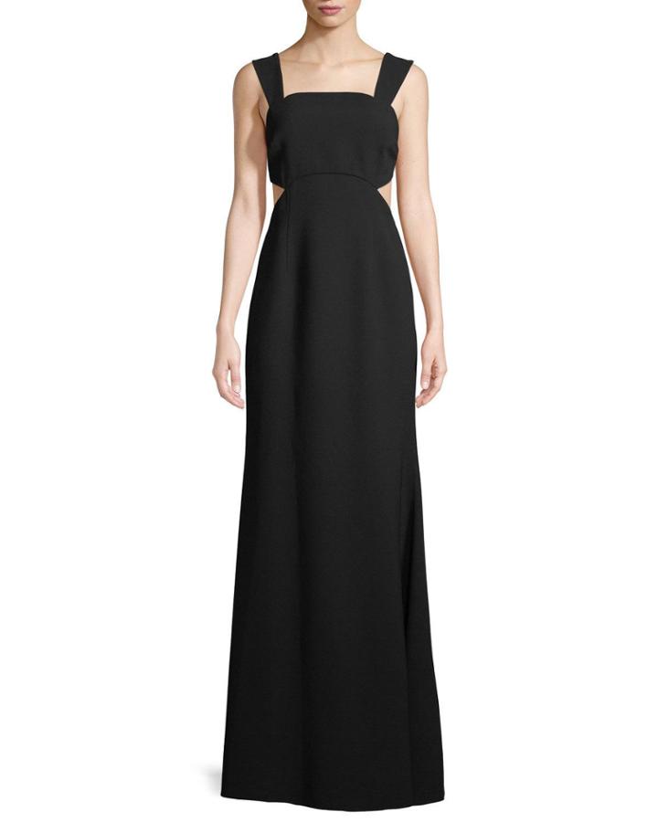 Cutout Square-neck Sleeveless Gown