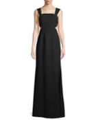 Cutout Square-neck Sleeveless Gown
