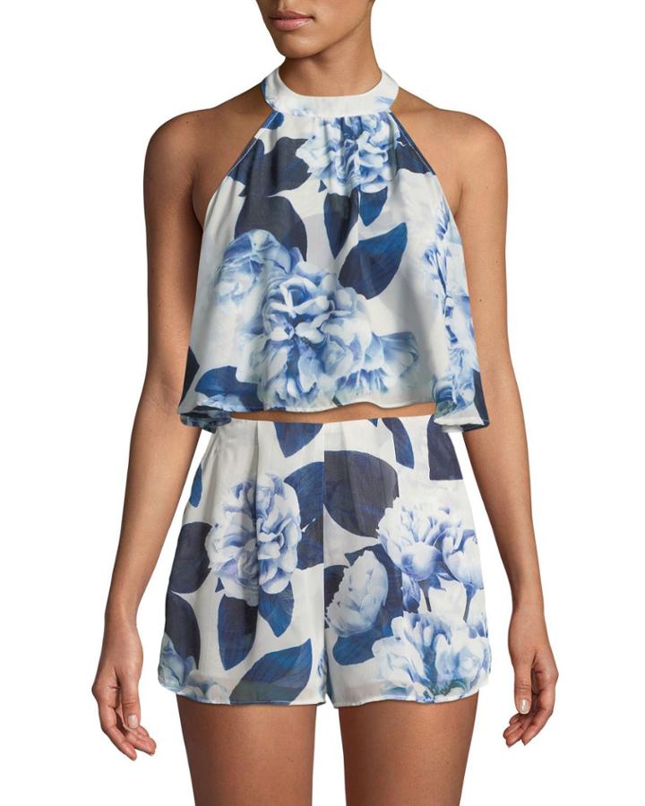 Mateao Tie-back Floral Blouse