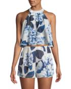 Mateao Tie-back Floral Blouse