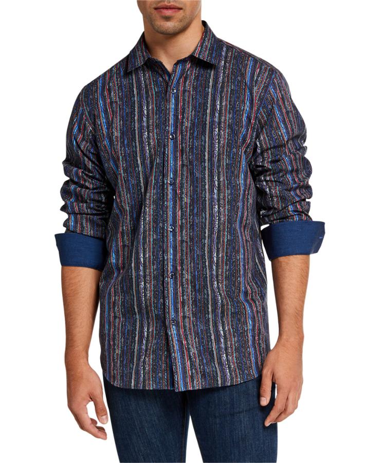 Men's Classic-fit Paisley Stripe